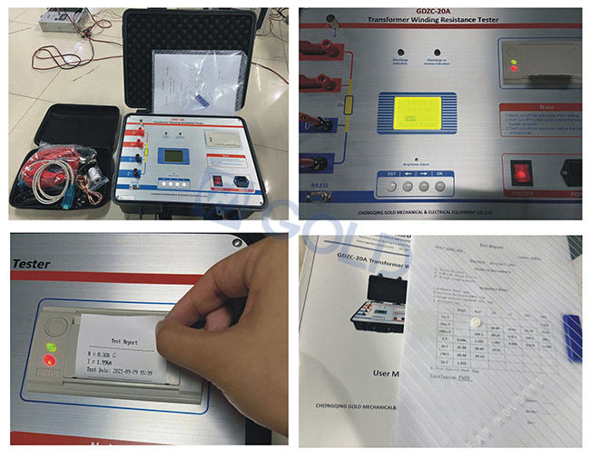 Testador de resistência do enrolamento do transformador GDZC-20A pronto para remessa